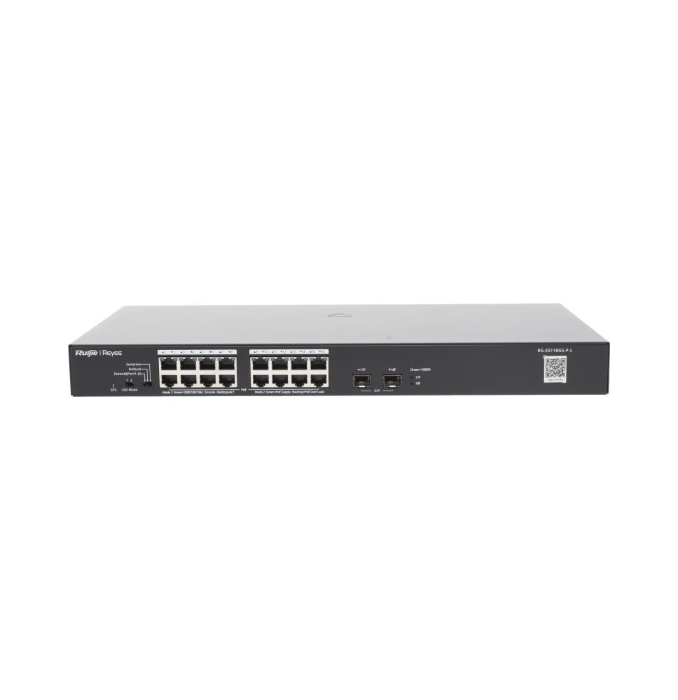 Switch PoE+ No Administrable con 18 Puertos Gigabit y 2 Uplinks Gigabit hasta 247 Watts