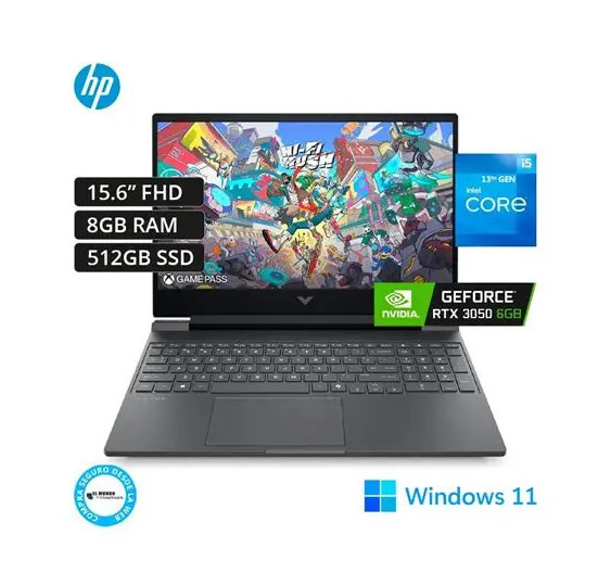 HP VICTUS 15-FA2013 GAMING Core™ i5-13420H 512GB SSD 8GB 15.6" (1920x1080) 144Hz WIN11 NVIDIA® RTX 3050 6144MB MICA SILVER Backl