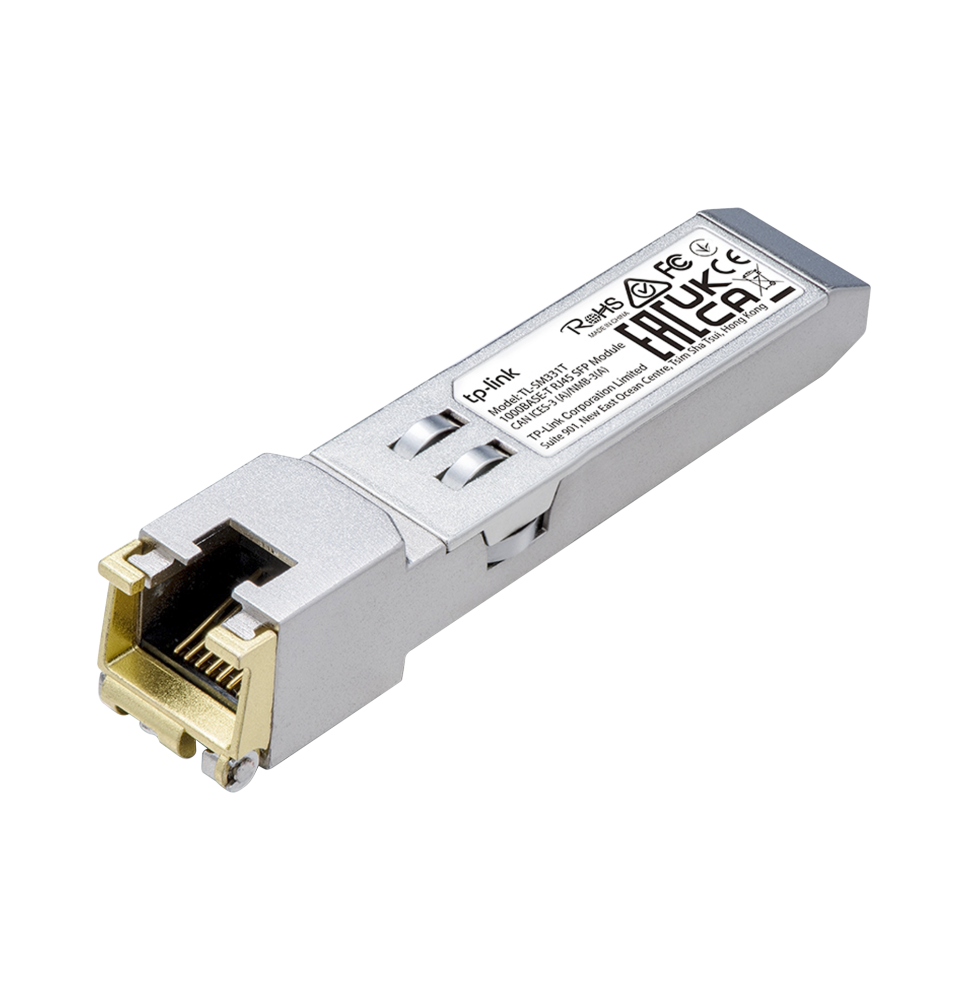 Transceptor mini-GBIC SFP RJ45 / Admite 1000BASE-T / Hasta 100 metros / Conector RJ45 (1G)