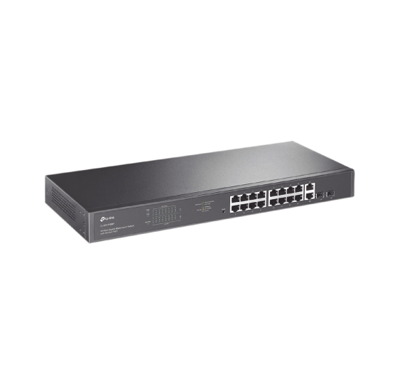 Switch no administrable de 16 puertos 10/100/1000Mbps y PoE af/at, 2 puertos SFP hasta 250W.