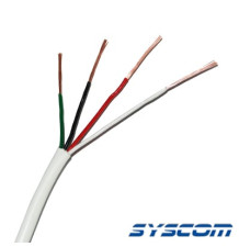 Bobina de 305 Metros (1000 Pies) / Cable de Cobre / 4 x 22 AWG / Tipo Alarmas UL / Para Interior / Color Blanco / Para Aplicacio