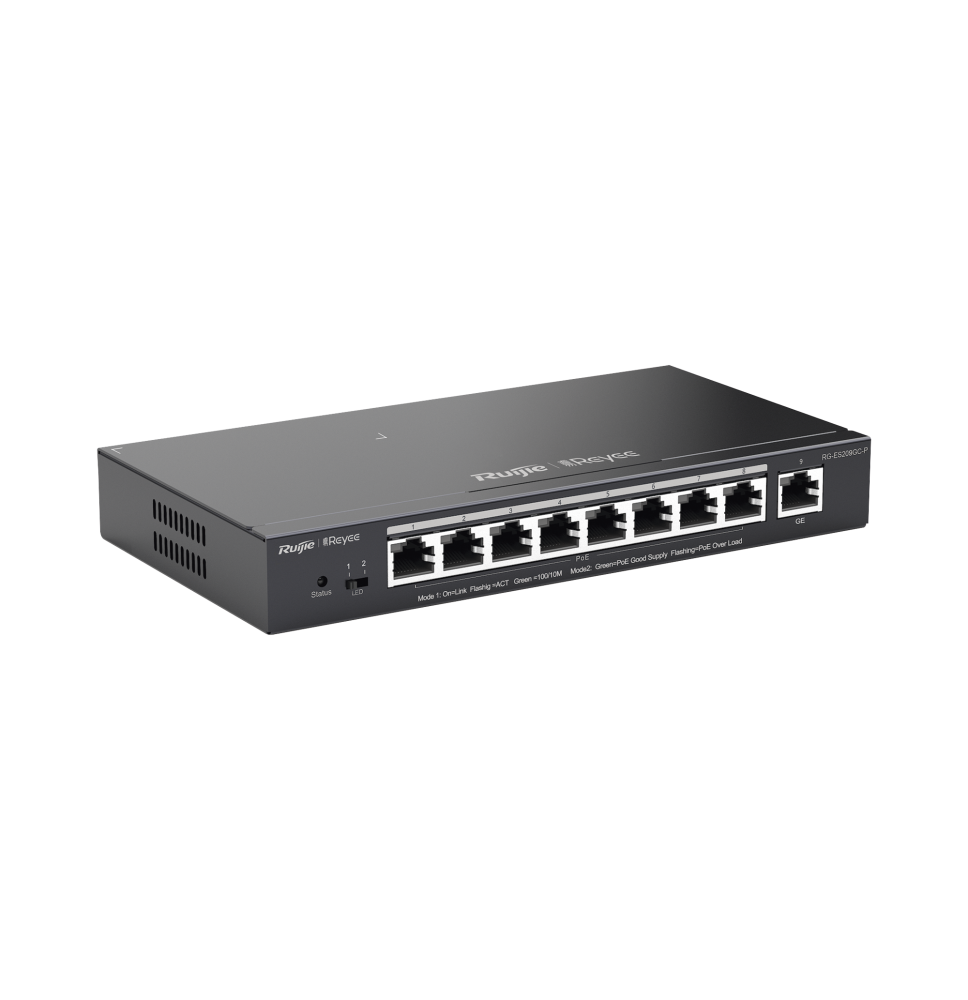 Switch Administrable 8 Puertos PoE+ 802.3af/at Gigabit, gestión gratuita desde la nube, 120w