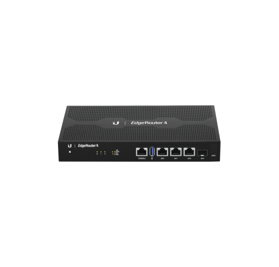 EdgeRouter 4, con 3 puertos 10/100/1000 Mbps + 1 puerto SFP, con funciones avanzadas de ruteo