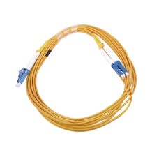 Jumper de Fibra óptica Monomodo 9/125 LC/UPC-LC/UPC, PVC, 2.0 mm, Dúplex, amarillo, 3 metros