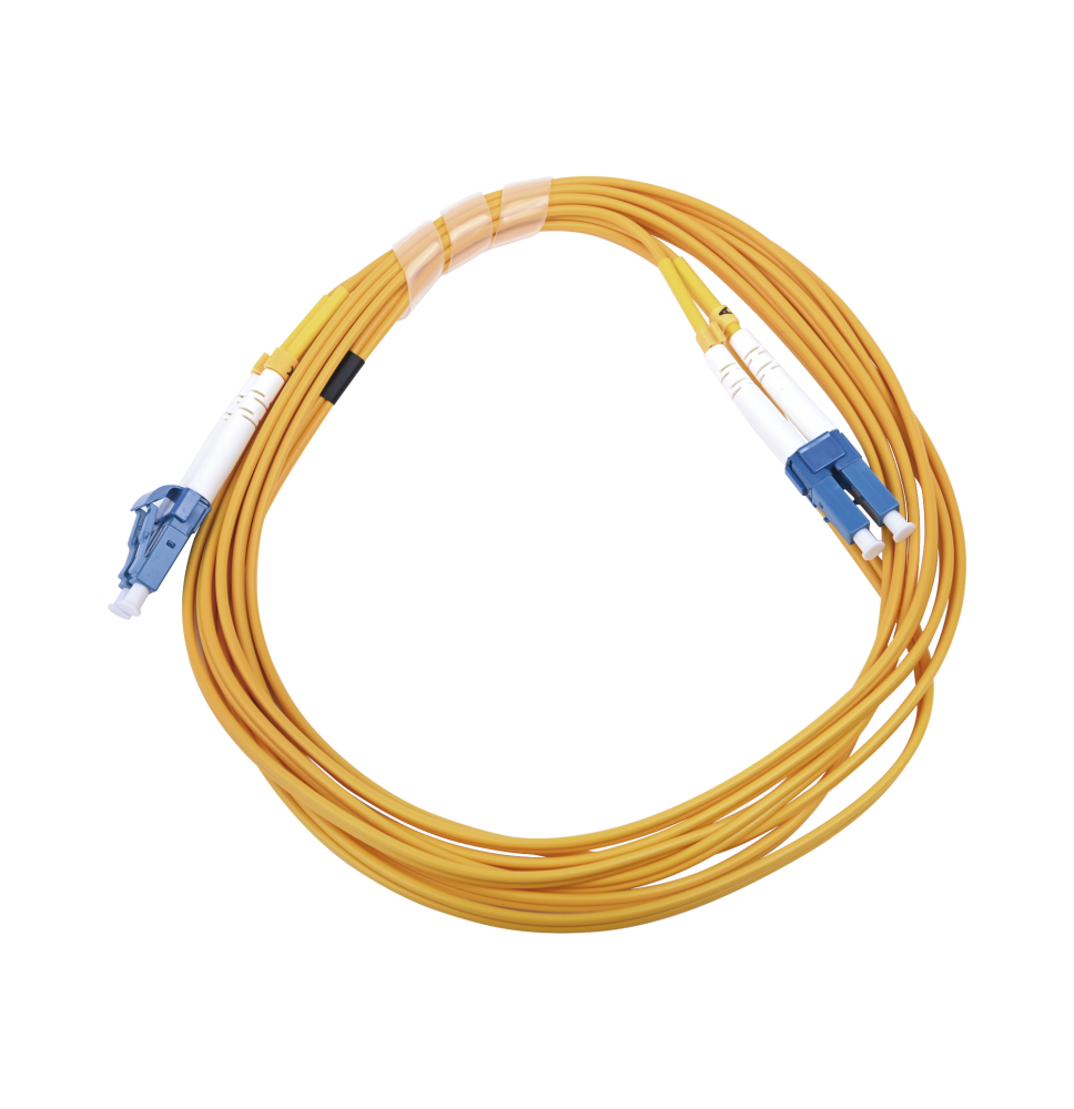 Jumper de Fibra óptica Monomodo 9/125 LC/UPC-LC/UPC, PVC, 2.0 mm, Dúplex, amarillo, 3 metros