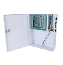 Fuente de Poder Profesional de 12 Vcc @ 20 A / Soporta 18 Cámaras / Capacidad de Batería de Respaldo (No Incluida) / Voltaje de 