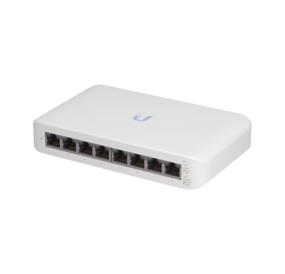 Switch UniFi Lite Administrable PoE de 8 Puertos 10/100/1000 Mbps (4 puertos 802.3af/at), 52 W