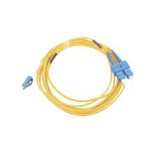 Jumper de Fibra óptica Monomodo 9/125 LC/UPC-SC/UPC, PVC, 2.0 mm, Dúplex, amarillo, 3 metros