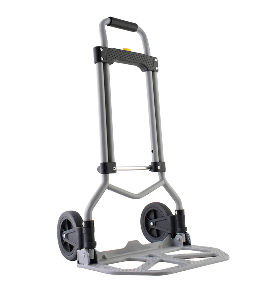 Diablo Plegable / Capacidad 60 kg / Jaladera de Hule Espuma / BotÃ³n Despliegue RÃ¡pido / Base Acero Antiderrapante / Llanta Hul