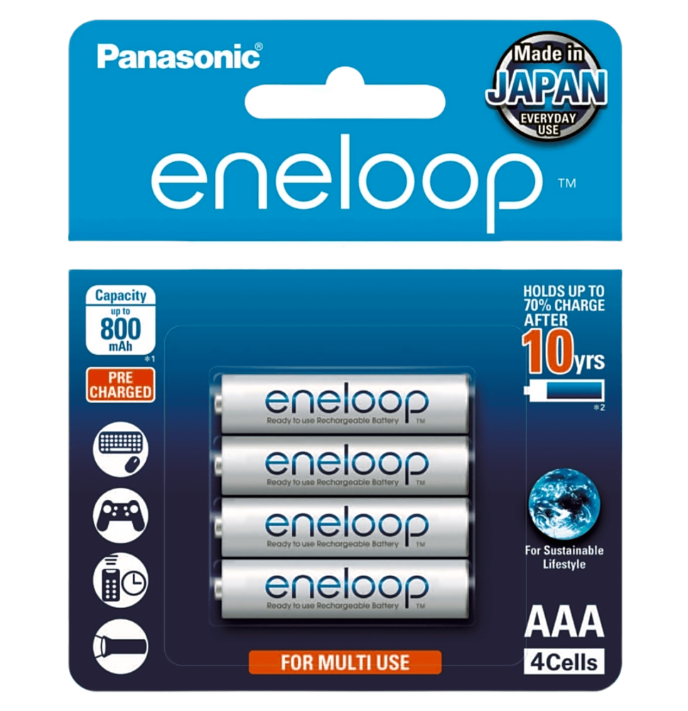 Bateria Recargable AAA 1.2V ENELOOP / Ni-HM / Paquete de 4 BaterÃ­as