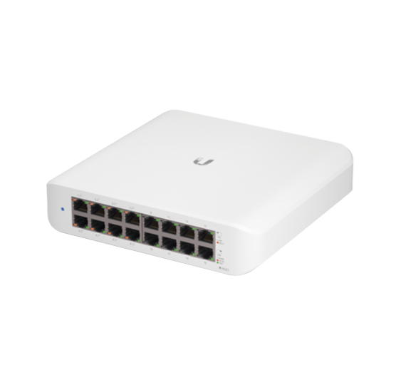 Switch UniFi Lite Administrable PoE de 16 Puertos 10/100/1000 Mbps (8 puertos 802.3af/at), 45 W