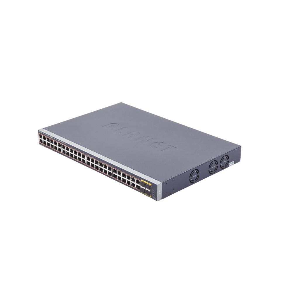 Switch Administrable de 48-Puertos 10/100/1000T 802.3at PoE + 4-Puertos 100/1000BASE-X SFP / 440W