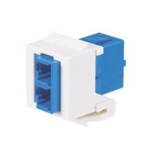 Módulo Acoplador LC Duplex, para Fibra óptica Monomodo OS1/OS2, Tipo Keystone, Color Blanco Mate