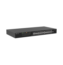 Switch PoE, no administrable de 2 puertos Gigabit y 24 puertos 10/100 Mbps, Monitoreable en la Nube