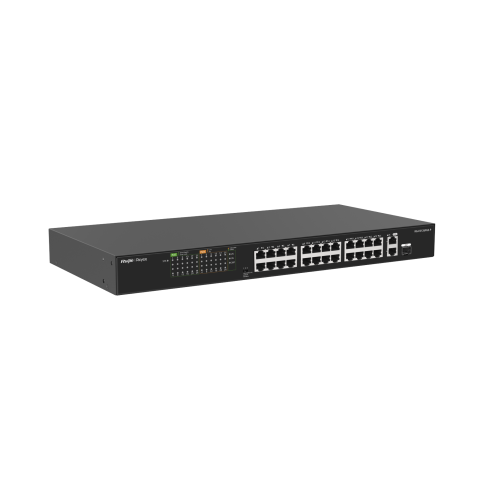 Switch PoE, no administrable de 2 puertos Gigabit y 24 puertos 10/100 Mbps, Monitoreable en la Nube