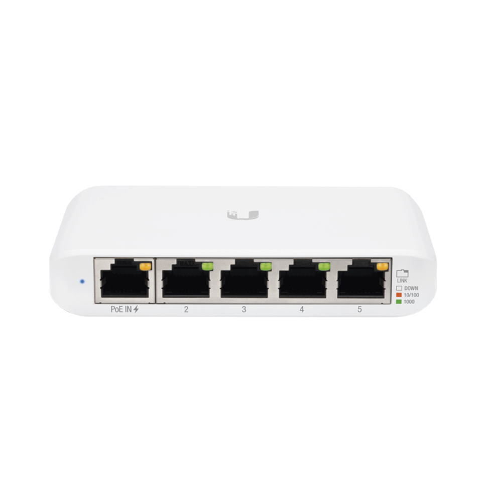 Switch UniFi Administrable Compacto de 5 Puertos 10/100/1000 Mbps, soporta entrada de PoE 802.3af/at