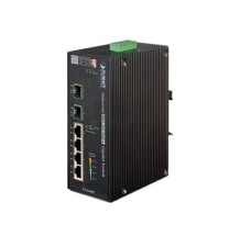 Switch PoE Industrial No Administrable de 4 Puertos PoE 10/100/1000T 802.3at, 2 Puertos SFP 10/1000X