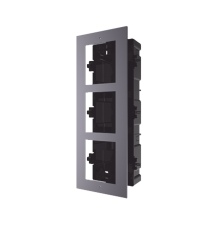 Base de 3 Espacios para EMPOTRAR Módulos de Videoporteros Hikvision