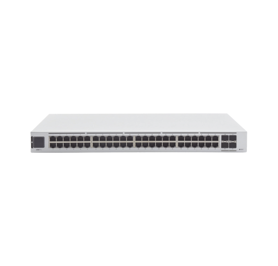 UniFi Switch USW-Pro-48, Capa 3 de 48 puertos Gigabit RJ-45 + 4 puertos 1/10G SFP+, pantalla informativa